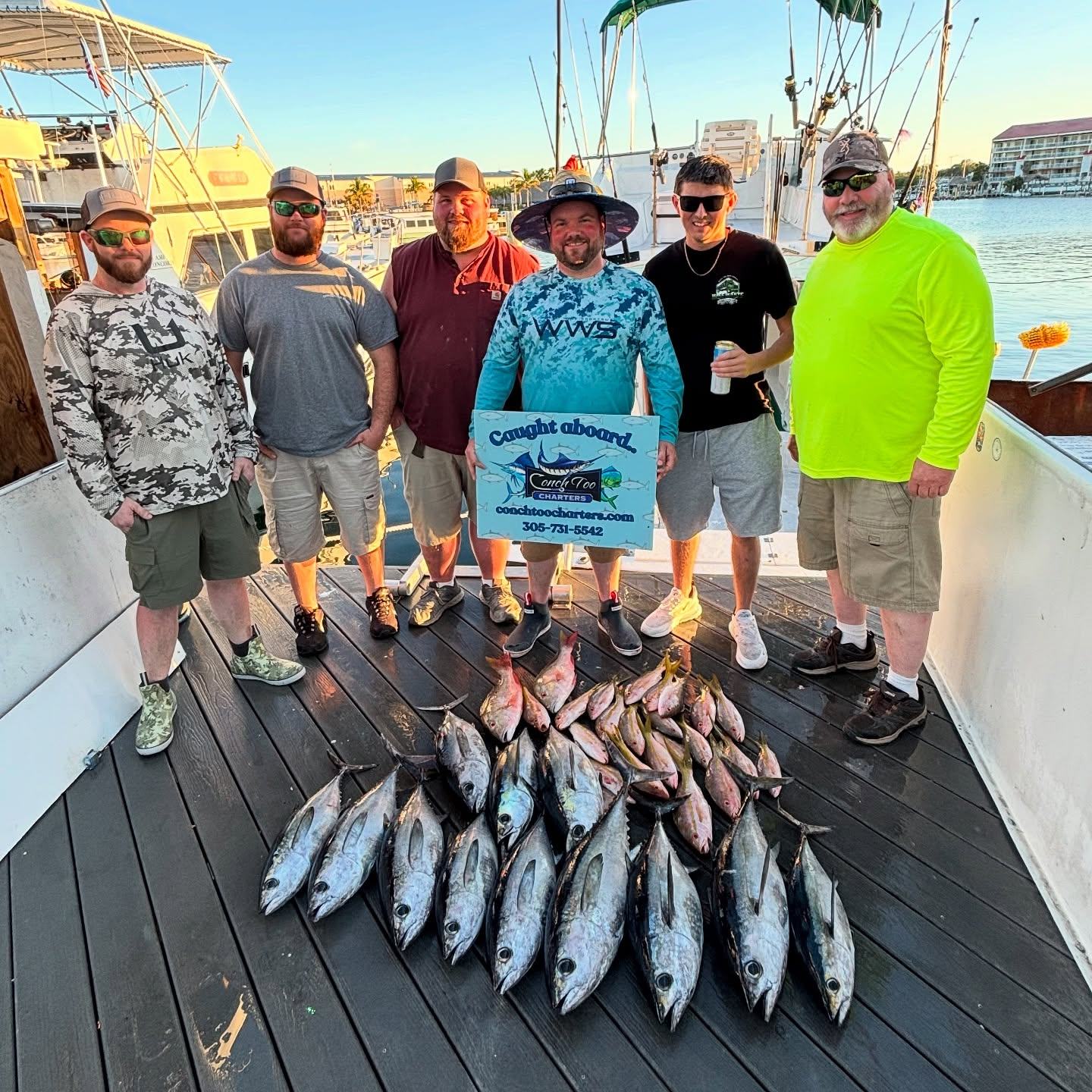 Group with tuna catch